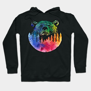 Bear Forest Paint Design Hoodie